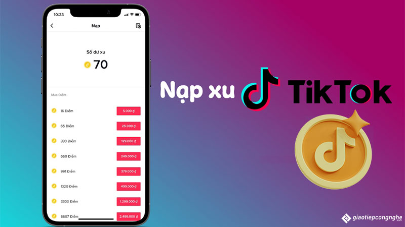 Cách nạp xu TiKTok