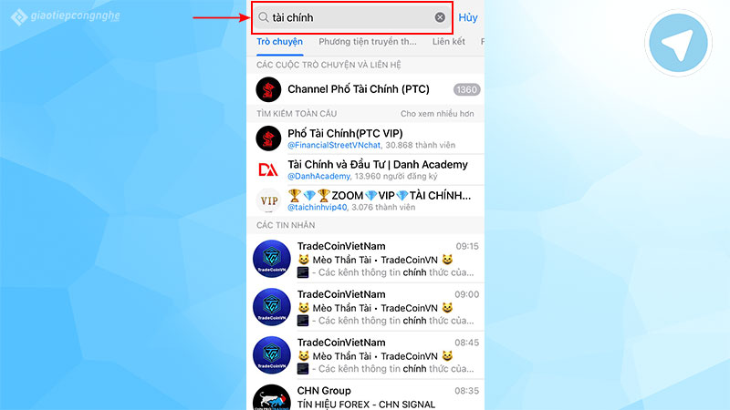 Cách tìm nhóm trên Telegram 2